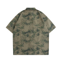 Lace-up floral shirt short-sleeved loose shirt thin jacket 5