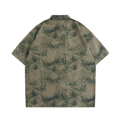 Lace-up floral shirt short-sleeved loose shirt thin jacket 5