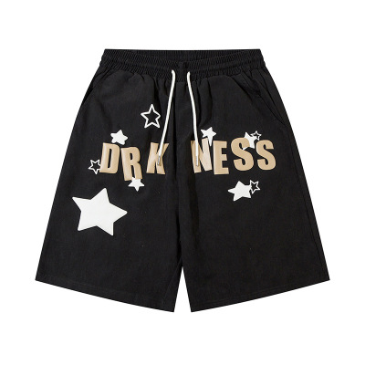 Men's star and letter print wide-leg sports shorts 8