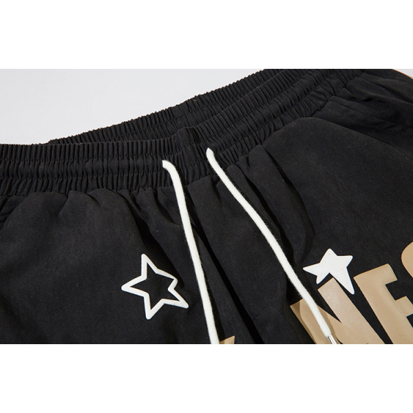 Men's star and letter print wide-leg sports shorts 8