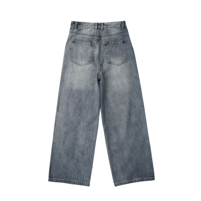 Jeans American Straight Leg Pants Drape Loose Casual Pants 30