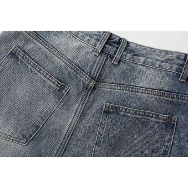 Jeans American Straight Leg Pants Drape Loose Casual Pants 30