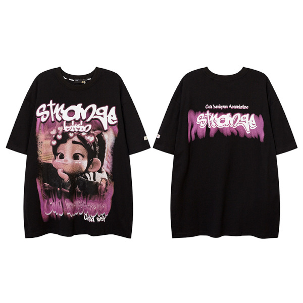 Cartoon short-sleeved T-shirt casual street loose T-shirt 28