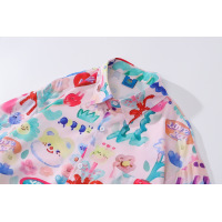 Long-sleeved shirt beach holiday style loose casual floral shirt 27