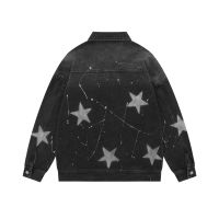 Multi-pocket lapel denim work jacket trendy loose coat 23