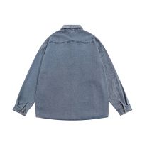 Plaid denim long-sleeved shirt loose casual shirt 21