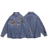 Embroidered denim long-sleeved shirt 19