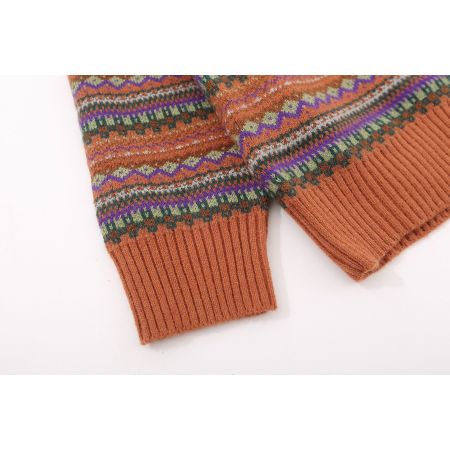 Striped lapel pullover sweater Vintage loose knit sweater 17