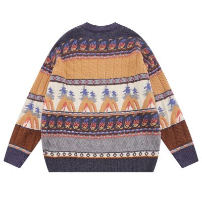 Round neck pullover sweater trendy loose knitted sweater 16