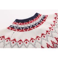 Jacquard Crew Neck Cardigan Knit Sweater Jacket 15