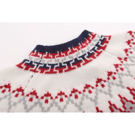Jacquard Crew Neck Cardigan Knit Sweater Jacket 15