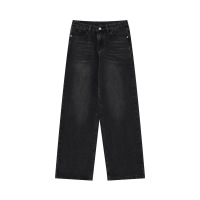 Denim trousers floor length trousers 42
