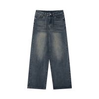Denim trousers floor length trousers 42