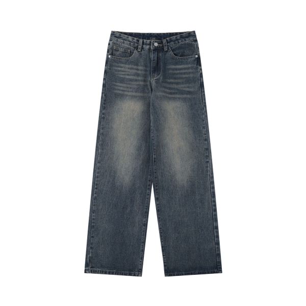 Denim trousers floor length trousers 42