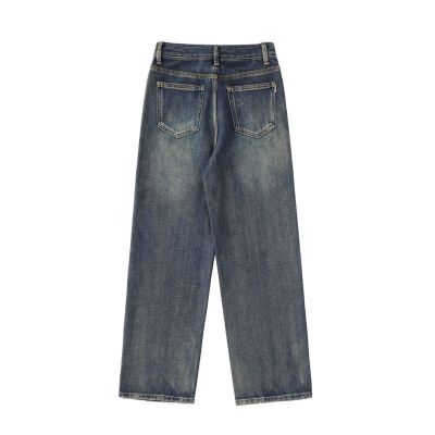 Denim trousers loose straight trousers 36