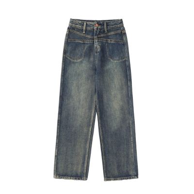 Denim trousers loose straight trousers 36