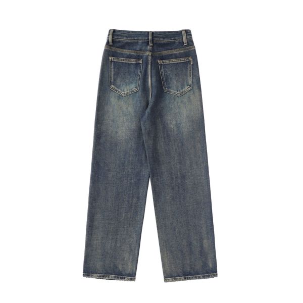 Denim trousers loose straight trousers 37