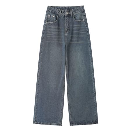 Jeans Retro Straight Leg Pants Drape Loose Casual Pants 29