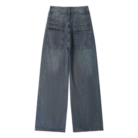 Jeans Retro Straight Leg Pants Drape Loose Casual Pants 29