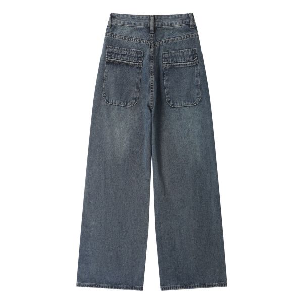 Jeans Retro Straight Leg Pants Drape Loose Casual Pants 29
