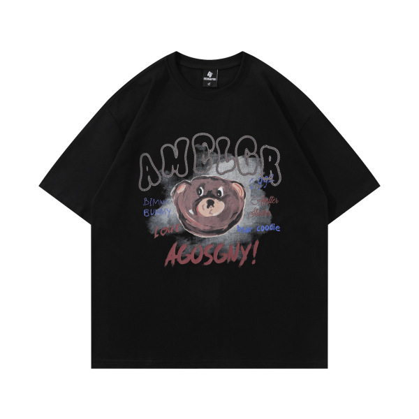 Short-sleeved T-shirt Bear Print Round Neck Short T-shirt Top  64