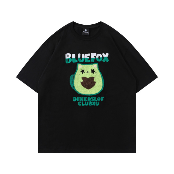 Short-sleeved T-shirt Cat embroidery round neck short T-shirt 47