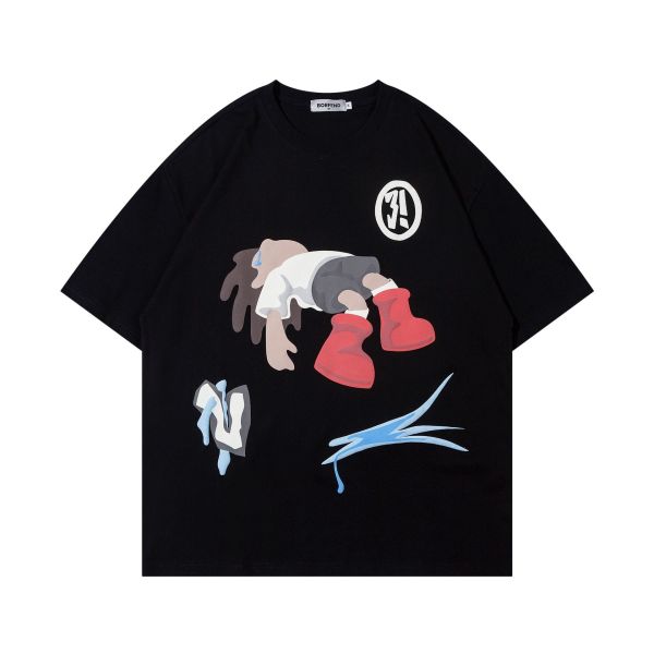 Short-sleeved T-shirt for little boys with foam print top 63