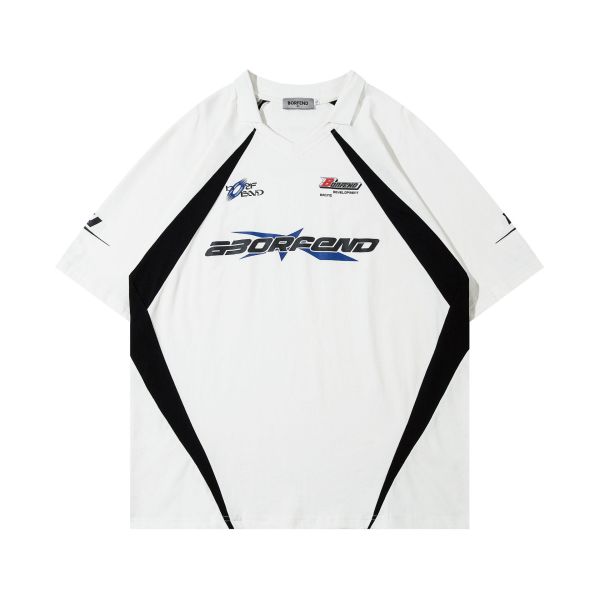 Short-sleeved T-shirt with contrasting colors sports style top 51