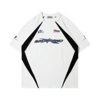 Short-sleeved T-shirt with contrasting colors sports style top 51