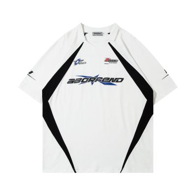 Short-sleeved T-shirt with contrasting colors sports style top 51